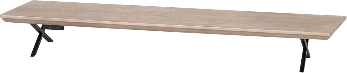 Anji Mountain Monitor Stand - Desktop Organizer & Laptop Riser, Ergonomic Monitor Riser, Space-Saving Monitor Stand for Desk, Durable Construction, Easy Assembly, Ideal for Home & Office,Biscotti