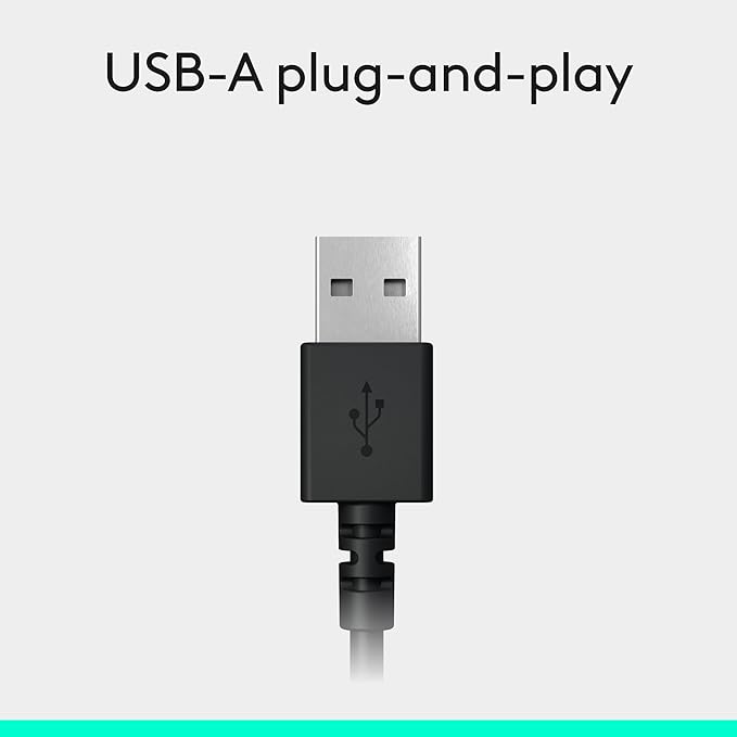 Logitech H390 Gaming Headphones, Wired Headphones with Mic, USB-A Headset with Microphone for PC, Noise Cancelling Microphone for Video Meetings, Music, Gaming - Black (Pack of 12)