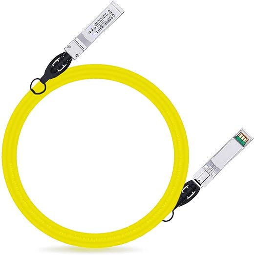 ipolex [Yellow 10G SFP+ Twinax Cable, Direct Attach Copper(DAC) Passive Cable, 1m (3.28ft), for Cisco SFP-H10GB-CU1M, Meraki, Ubiquiti, Mikrotik, Intel, Fortinet, Netgear, D-Link and More