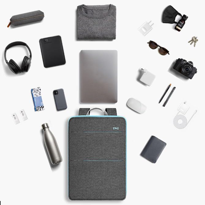 ZINZ Slim & Expandable Laptop Backpack 15 15.6 16 Inch Sleeve with USB Port, Spill-Resistant Notebooks Bag Case for Most 14-16 Inch MacBooks Surface-Books Dell HP Lenovo Asus Computers,LG01Y02