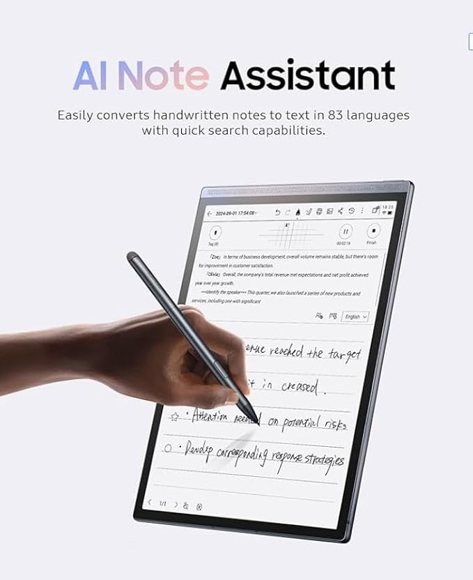 iFLYTEK AINOTE Air 2 Bundle with Blue Folio Case, 8.2-inch AI Paper Tablet Writing Tablet, Digital Notebook with Pen, Voice-to-Text Transcription, Multi-Languages Chatgpt Support