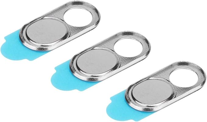 ASHATA 3pcs Metal Camera Lens, Ultra Thin Camera Cover Webcam Cover Blocker Slider for Smartphone Tablet Desktop Laptop (Silver)