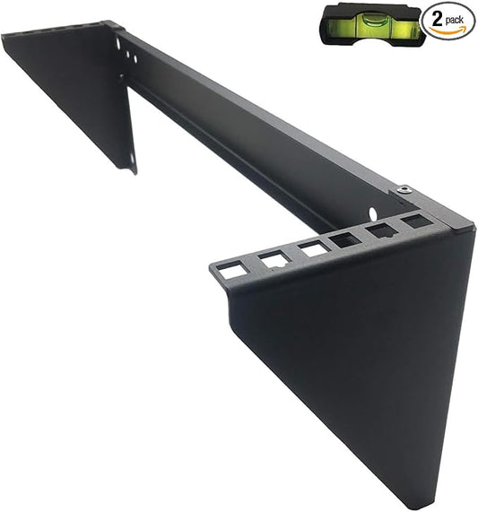 JINGCHENGMEI 2 Pack of 3U 125 lb Weight Capacity Heavy Duty 19 Inches Steel Vertical Patch Panel Mounting Bracket for Networking Equipment (2)