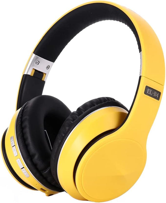 OYEALEX Active Noise Cancelling Headphones, Wireless Over Ear Bluetooth Headphones with Microphone Foldable Headphone with HiFi Audio Deep Bass for Home Travel Office Yellow