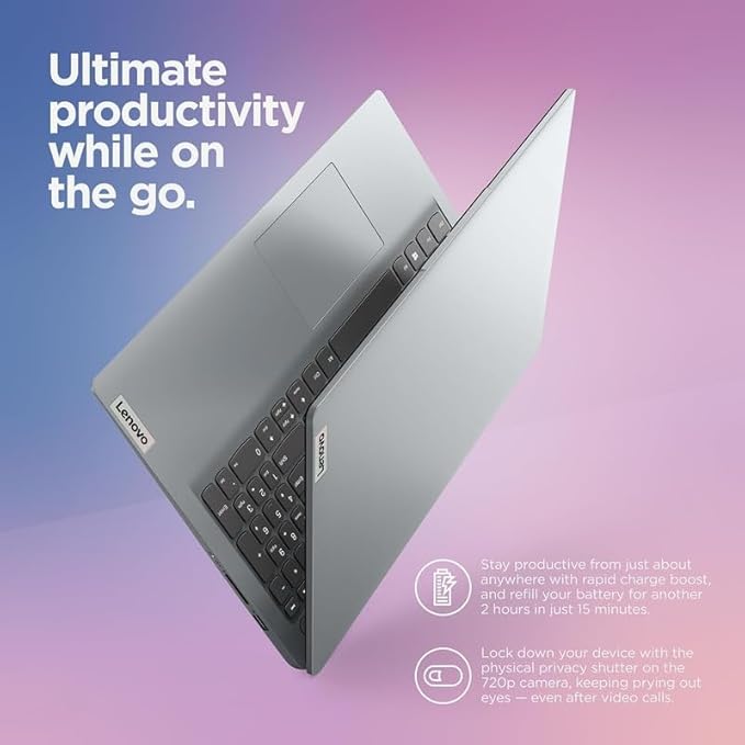Lenovo IdeaPad 2025 Slim Laptop, 20GB RAM, 1TB Storage (512GB SSD & 500GB External), Dual Core Intel Processor, 15.6 Inch Anti-Glare Display, WiFi 6, HD Webcam, Long Battery, Office 365, Win 11