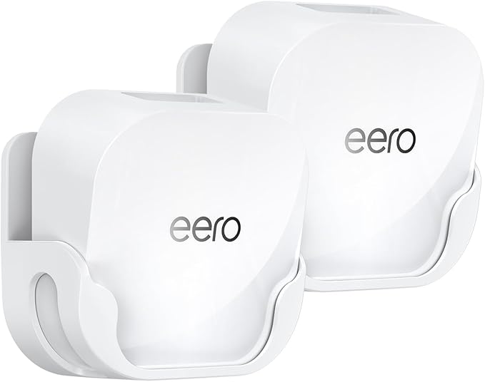 QUIDDITY eero 7 Wall Mount Bracket – Compatible with eero WiFi 7 Mesh Router and Extender, Space-Saving Holder for eero 7 WiFi Extender with Cable Management – White (2 Pack)
