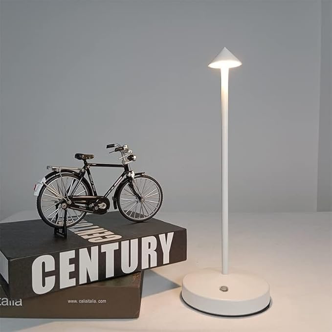 Rechargeable Cordless Lamps,3000mAh Battery Operated Table Lamp,Portable LED Touch 2 Levels Brightness Dimmable Bar Lamp,Battery Powered Lamps for Bars,Restaurant,Living Room(2 Pack,White)