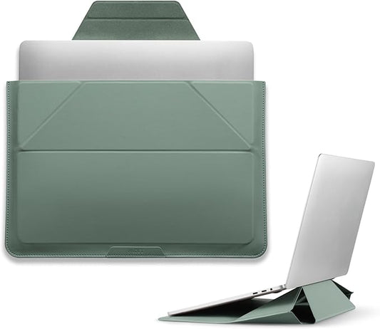 MOFT Laptop Carry Sleeve, 2-in-1 Laptop Bag & Stand for 13" MacBook Air/Pro & Dell/HP/Lenovo/Asus, Stylish Slim Computer Sleeve Bag with Expandable Storage for Computer Accessories, Seafoam