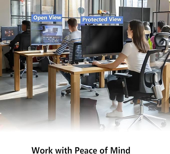 Hanging Computer Privacy Screen Protector Shield Compatible for 23.6/23.8/24 Inch 16:9 Widescreen Desktop Monitor - Anti Glare & Blue Light Filter - Hanging Design for Easy On/Off