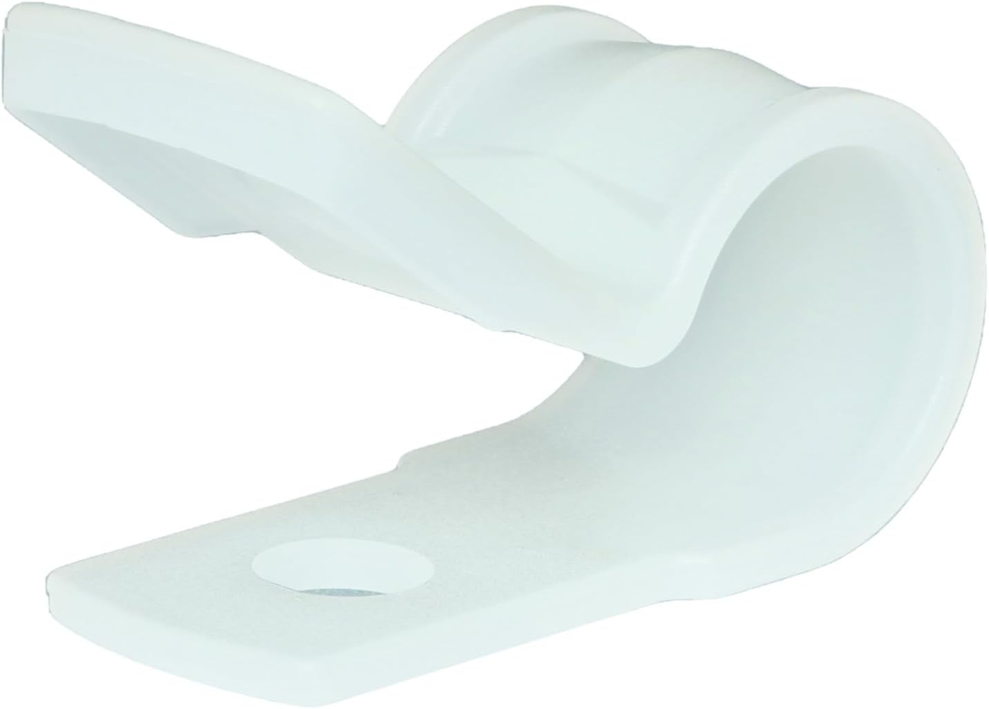 Secure 3/8 Inch Premium R Type Natural Nylon Screw Mount Cable Clamp for Wire Management - 100 Pack