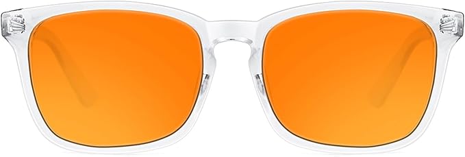 TIJN Blue Light Blocking Glasses for Computer, TV, Gaming Improve Sleep by Naturally Producing Melatonin for Women Men, Orange Lens