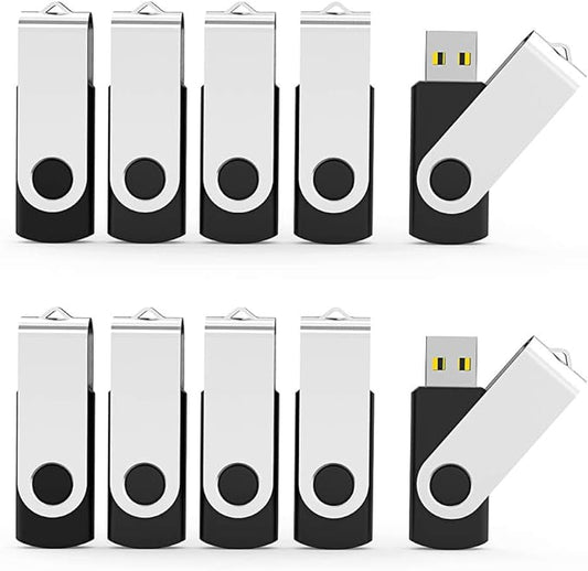 Aiibe 1GB Flash Drive 20 Pack Bulk 1GB USB Flash Drives 2.0 Memory Stick Thumb Drives Black