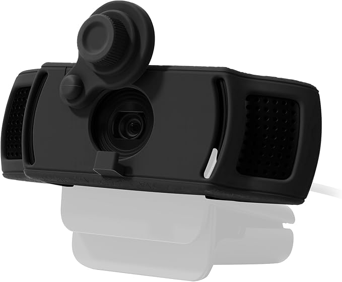 Webcam Cover for Logitech C920x HD Pro Stream Webcam - Premium Silicone Privacy Shutter Case for Logitech C920 C922 C930 Series Web Camera Lens, (1 Pack, Black)