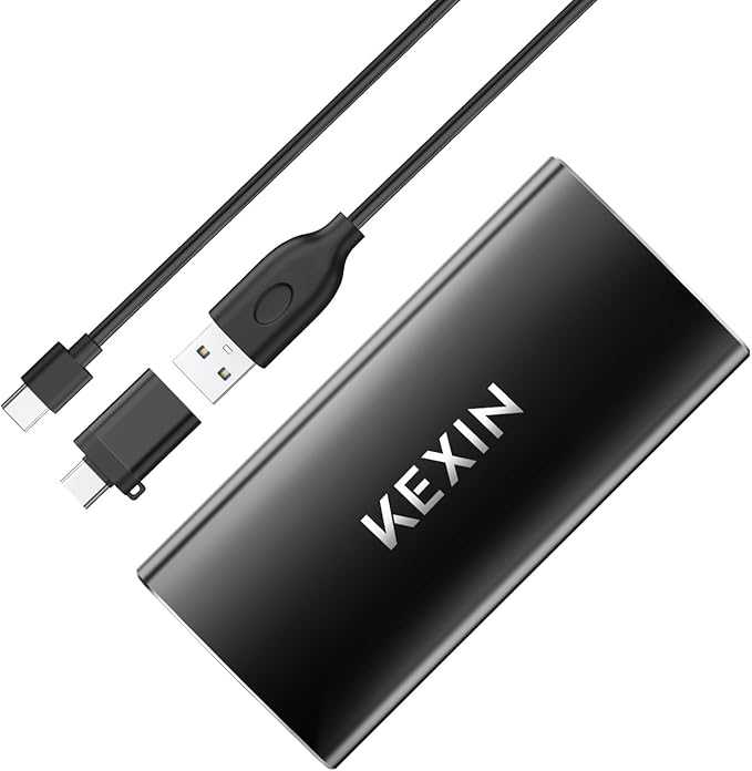 KEXIN 512GB External SSD Up to 500MB/s USB-C Portable SSD USB 3.1 External Solid State Drive 512G Type-C External Drive for Laptop, Mac, Xbox,PS4 and More