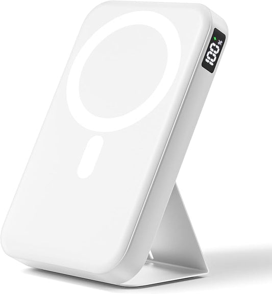 Magnetic Portable Charger, 10000mAh Wireless Power Bank with 20W USB-C Fast Charging, Foldable Stand & LED Display Magnetic Battery Pack, Compatible with iPhone 16/15/14/ All Series