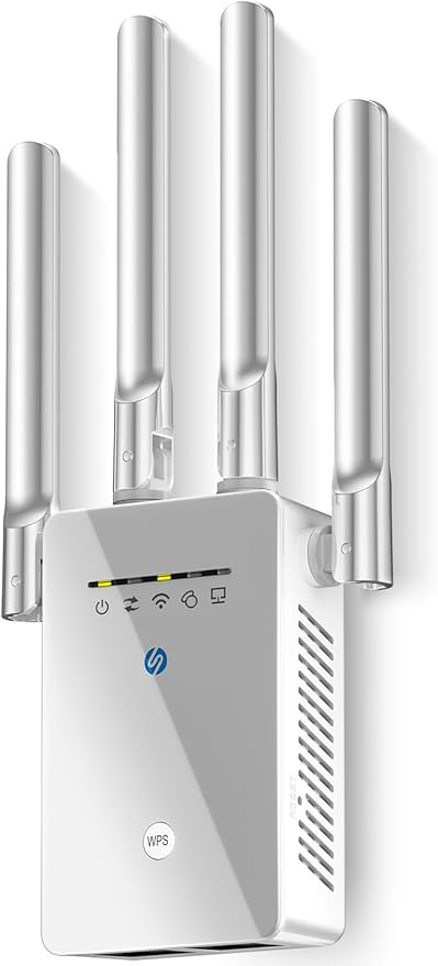 2026 Best WiFi Extender Signal Booster - 6X Faster Internet Extender WiFi Booster for Home, Long Range up to 15,588 Sq Ft, WiFi Repeater w/Ethernet Port, 1-Tap Setup, Compatible with Wireless Routers