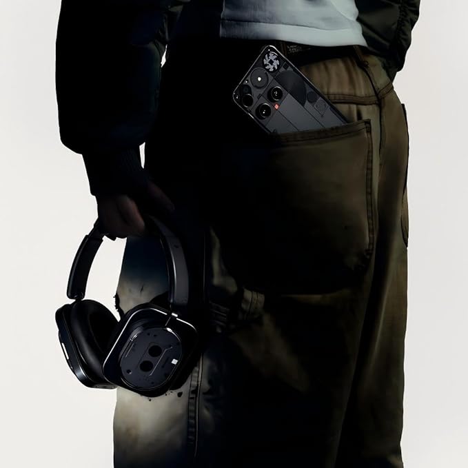 Nothing Headphone (1) Hybrid Active Noise Cancelling Headphones, Wireless Over-Ear Headphones with 6 Mics, 80Hrs Playtime, Hi-Res Audio, KEF-Tuned, Spatial Sound, Comfort Fit & Fast Charging Black