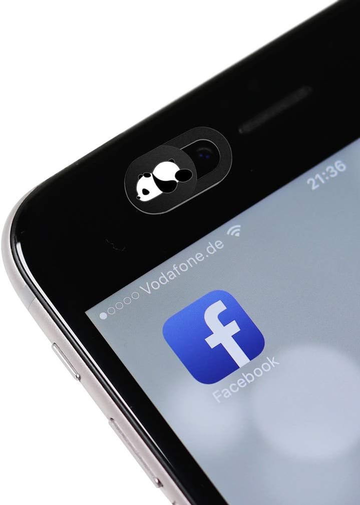 Webcam Cover Slide Cute Pattern Web Camera Cover 0.7mm Thin Fits for Laptop MacBook Pro iMac Air Computer Smartphones Tablets Protect Your Privacy and Security Strong Adhesive (3 Pack-Panda Pattern)