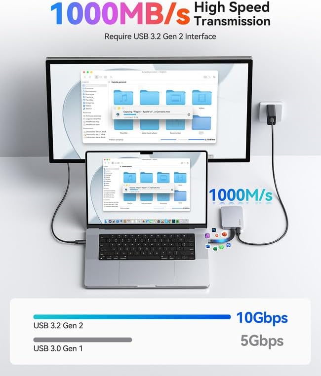 ORICO BookDrive 2TB Magnetic External SSD with PD 100W Charging for Labtop & USB-C Smartphone - Magsafe Portable Solid State Drive, 1000MB/s for USB 3.2 Gen2 - P10Plus