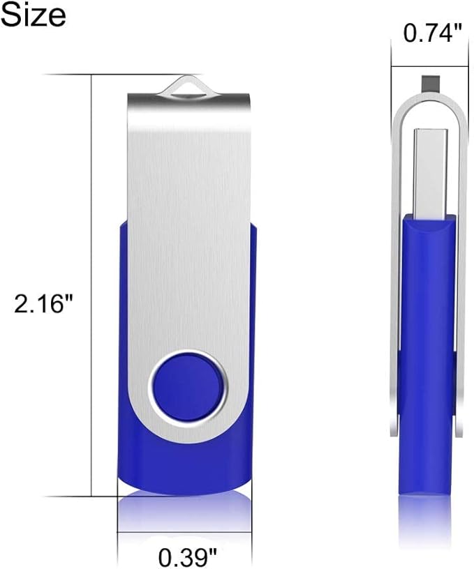 Aiibe 32GB Flash Drive 20 Pack - 32GB USB 2.0 Thumb Drives (Blue)