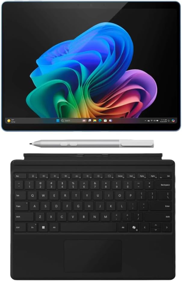 Microsoft Surface Pro 11 Copilot PC Bundle, 13" 2.8K Touchscreen Tablet, Snapdragon X Plus, 16GB RAM, 2TB SSD, Win 11 Pro, Sapphire
