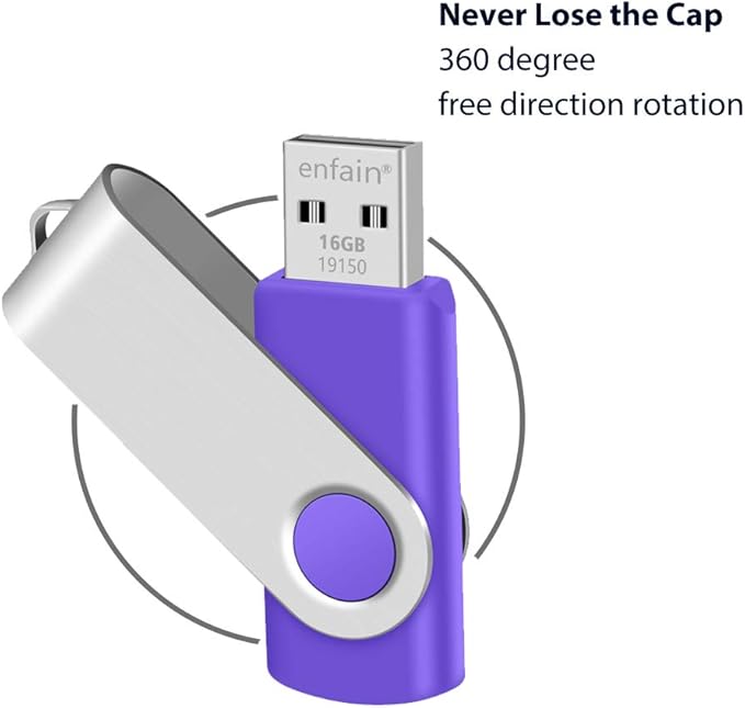 Enfain Purple Flash Drive 16GB USB Memory Stick Drives 10 Pack for Distributing, Sharing Data of Work and Life in a Special Color