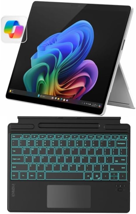 Microsoft Certified Refurbished Surface Pro 11 (2024), 13" Touchscreen 2-in-1, Snapdragon X Plus, 16GB RAM, Inateck Bluetooth Backlit Keyboard, Warranty (Platinum, 16GB RAM，1TGB SSD)