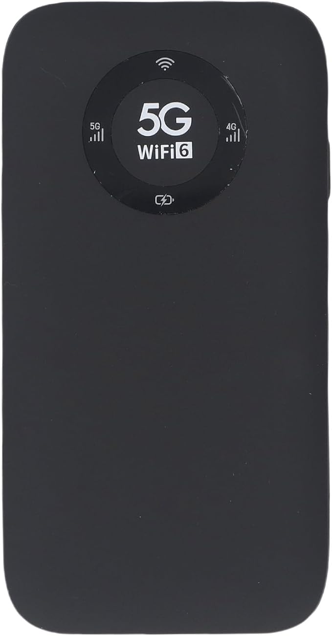5G Mobile Hotspot, WiFi 6 16 Users Portable Wireless Router with SIM Card Slot and 7100mAh Battery, for Travel Business Outdoor Use (Black)