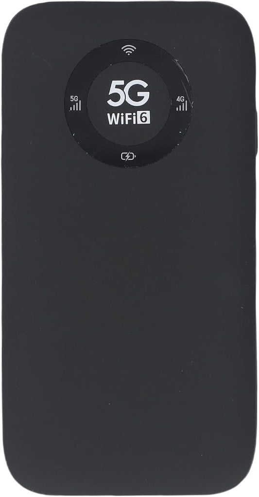 5G Mobile Hotspot, WiFi 6 16 Users Portable Wireless Router with SIM Card Slot and 7100mAh Battery, for Travel Business Outdoor Use (Black)
