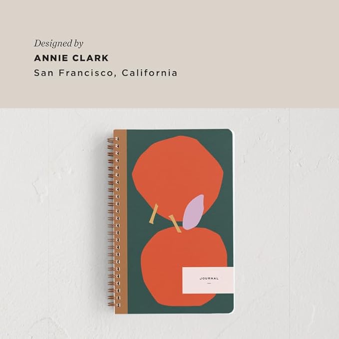 Minted Pomme Notebook, Writing Journal for Notes & Journaling, Durable Paper Cover, Apple Illustration Simple Modern Art Design, Spiral Bound Journal Notebook with 160 Lined Pages, 5.5" x 8.5"