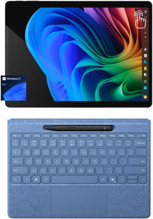 Microsoft Surface Pro 11 Bundle, 2-in-1 Tablet with Sapphire Flex Keyboard and Slim Pen, Copilot+ PC, 13" Touchscreen OLED, Snapdragon X Elite (12 Core), 16GB RAM, 2TB SSD, Windows 11 Pro, Black