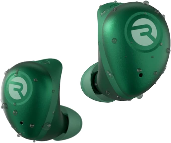 Raycon Fitness Bluetooth True Wireless Earbuds with Built in Mic 56 Hours of Battery, IPX7 Waterproof, Active Noise Cancellation, Awareness Mode, and Bluetooth 5.3 (Green)