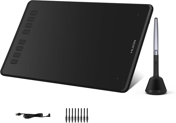 HUION Inspiroy H950P Drawing Tablet, 8x5 inch Digital Art Tablet with Battery-Free Stylus, 8192 Pen Pressure, Tilt, 8 Hot Keys, Graphic Tablet for Design, Writing, OSU, Work with Mac, PC, Mobile