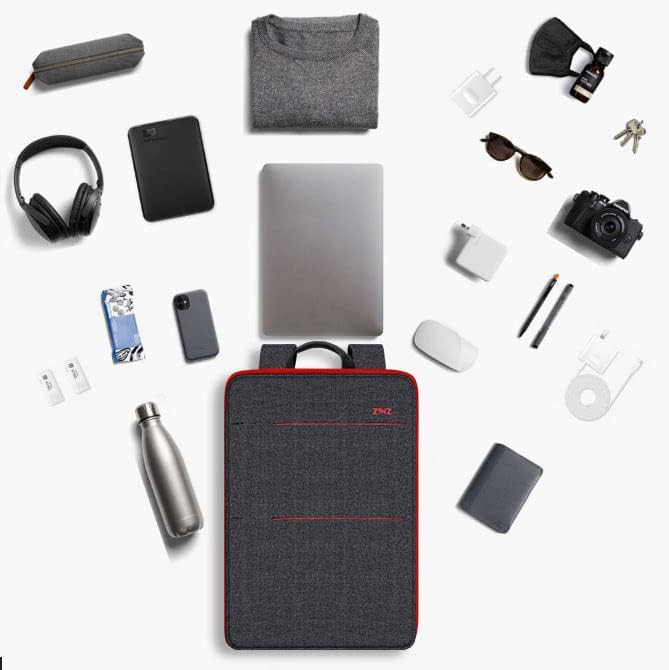 ZINZ Slim & Expandable Laptop Backpack 15 15.6 16 Inch Sleeve with USB Port, Spill-Resistant Notebooks Bag Case for Most 14-16 Inch MacBooks Surface-Books Dell HP Lenovo Asus Computers,B01RD01