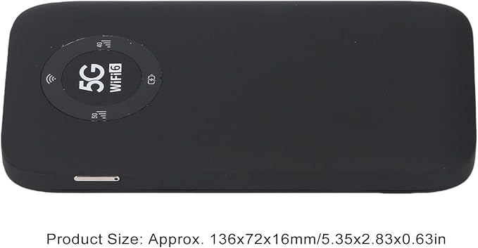 5G Mobile Hotspot, WiFi 6 16 Users Portable Wireless Router with SIM Card Slot and 7100mAh Battery, for Travel Business Outdoor Use (Black)