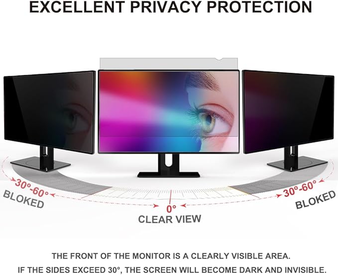 22 inch Computer Privacy Screen Filter - Suitable for 16:10 Aspect Ratio Widescreen Monitor - Blue Light Filter - Anti-Glare & Anti-Scratch Protector Film (22" Widescreen (16:10))