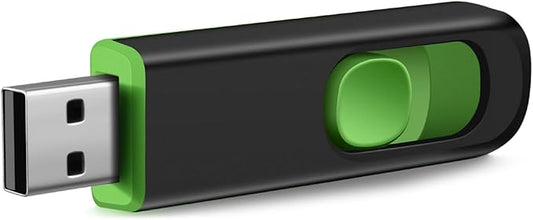 32GB USB Flash Drive, USB 2.0 Memory Stick Thumb Drive Pen Drives Jump Drive for Data Storage Black/Green