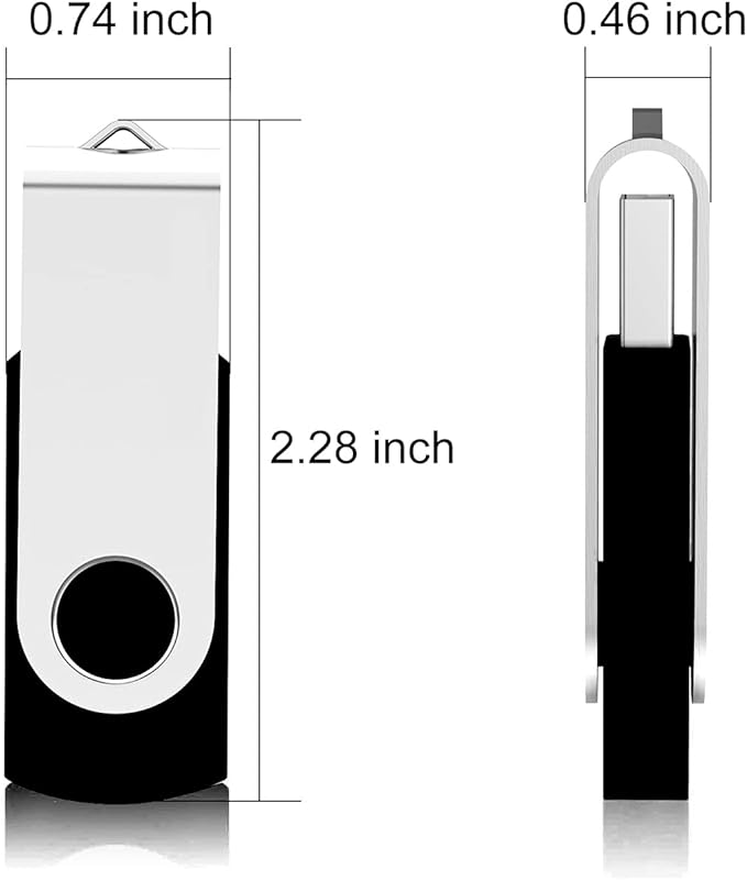10Pcs 16GB USB Flash Drive Bulk Pack Thumb Drives, Bulk USB 2.0 Flash Drives Swivel Memory Stick 16G Jump Drive Pen Drive Zip Drive for Data Storage Photo Video File Music, Black