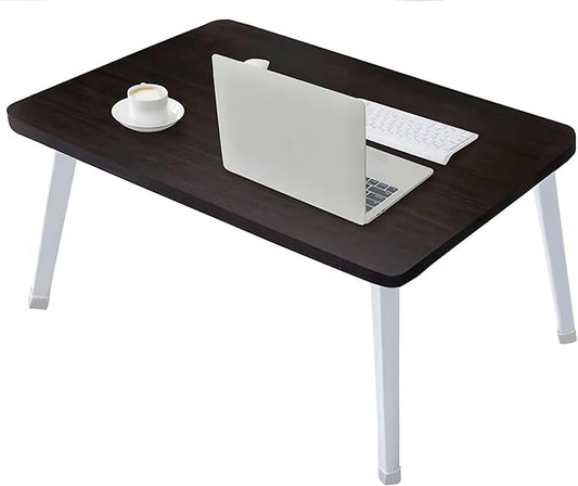 Folding Lap Desk for Bed, 23.6 Inch Portable Laptop Stand for Couch, Bed & Floor | Bed Tray Table for Eating, Writing, Reading | Foldable Sturdy Laptop Desk for Adults, Black
