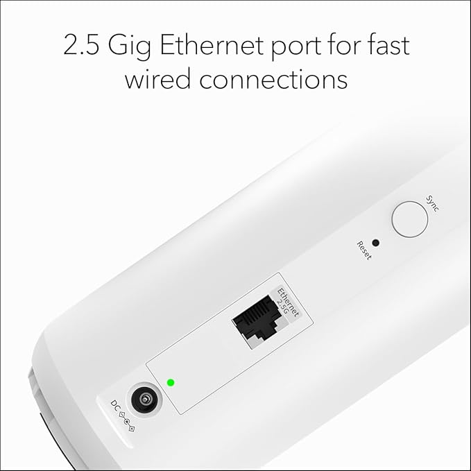 NETGEAR Orbi 370 Series (RBE370) Dual-Band WiFi 7 Mesh Network Add-on Satellite – Works with Orbi RBE372, RBE373, RBE374, Security Features, 5 Gbps, Adds Coverage up to 2,000 sq. ft., BE5000