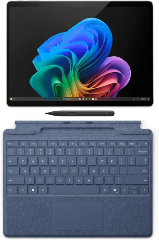 Microsoft Surface Pro 11 Bundle, 2-in-1 Tablet with Pro Keyboard and Slim Pen, Copilot+ PC, 13" Touchscreen OLED Display, Snapdragon X Elite (12 Core), 32GB RAM, 2TB SSD, Windows 11 Pro, Platinum