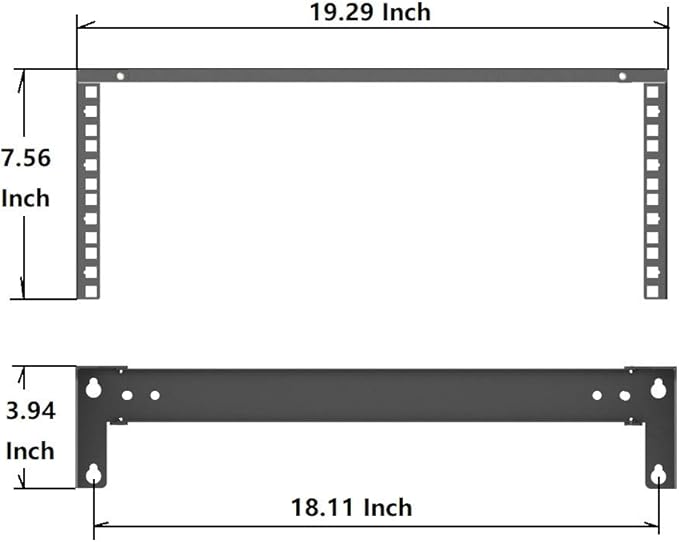 4U Folding 19 Inches Cold Rolled Steel Wall Mountable Simple Vertical Rack and Networking Euipment Rack Including Hardware for Assembly (1)