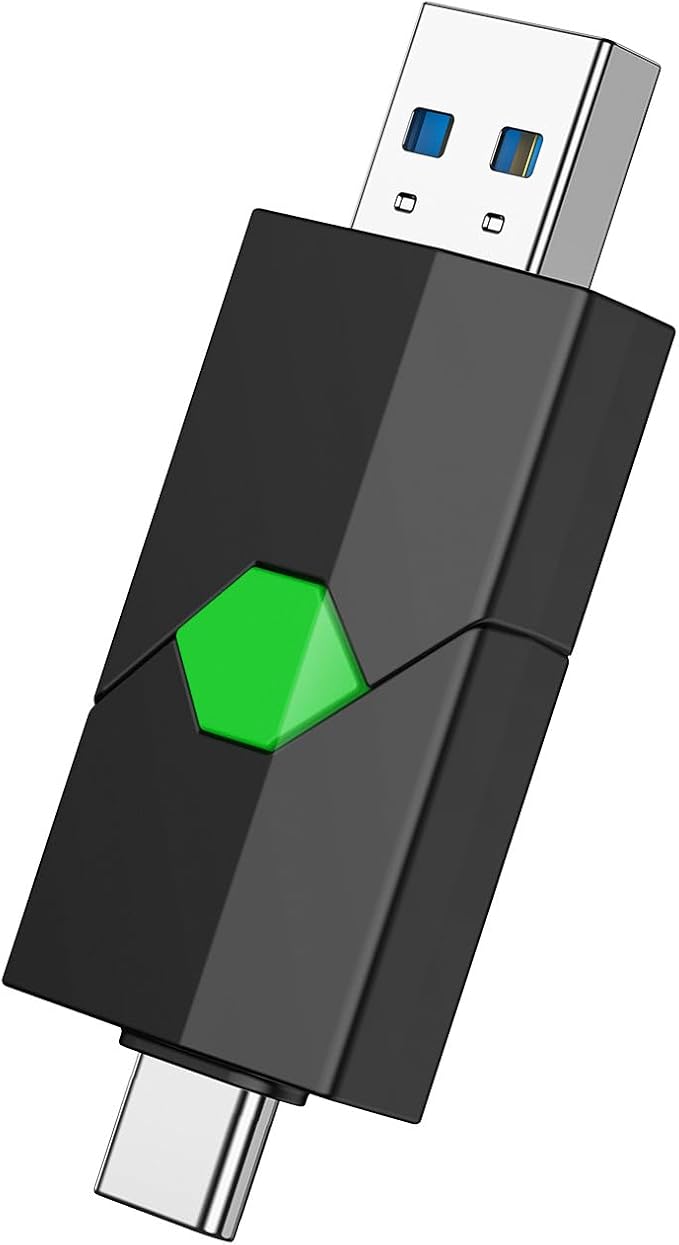 K&ZZ 128GB USB C Flash Drive Dual USB-C Thumb Drive 3.0 Push-Pull USB A + Type C Memory Stick Photo Stick for Smartphone Tablet Laptop iPhone 15