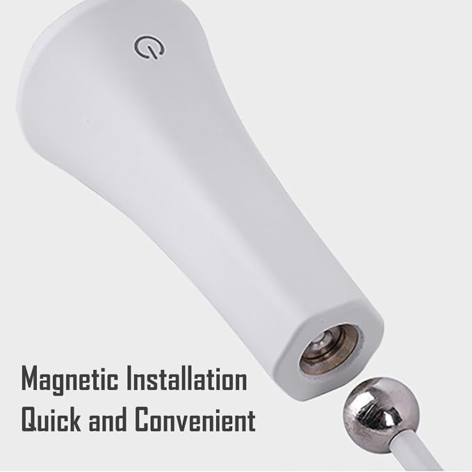 5 Modes Rechargeable LED Lamp with Magnet Swivel Joint, Touch Control, Adjustable Brightness, Color, 360° Angle, Can Become Desk Lamp, Clip Lamp, Wall Lamp, Flashlight, Portable Charger (Black)