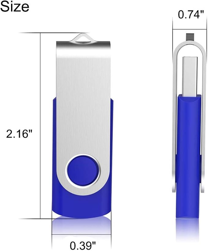 Aiibe 50Pcs 4GB Flash Drive Bulk USB Flash Drive 4GB 50 Pack USB 2.0 Thumb Drives Memory Stick USB Drive, Blue
