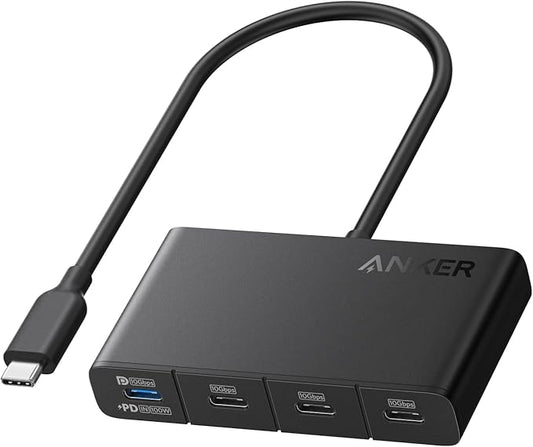 Anker USB-C Hub, USBC to 4-Port USBC Adapter, Multiport USB C Splitter, USB 3.2 Display Hub with 100W Max PD & Max 10Gbps Fast Data Transfer for MacBook Pro, iPad, Surface Pro, Dell and More