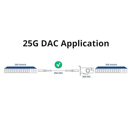 ipolex 25G SFP28 DAC Cable, 25GBASE-CR SFP+ Twinax Cable, Direct Attach Copper Passive, for Cisco SFP-H25GB-CU0.25M, Ubiquiti UACC-DAC-SFP28, Arista, and More, 0.25m(0.82ft)