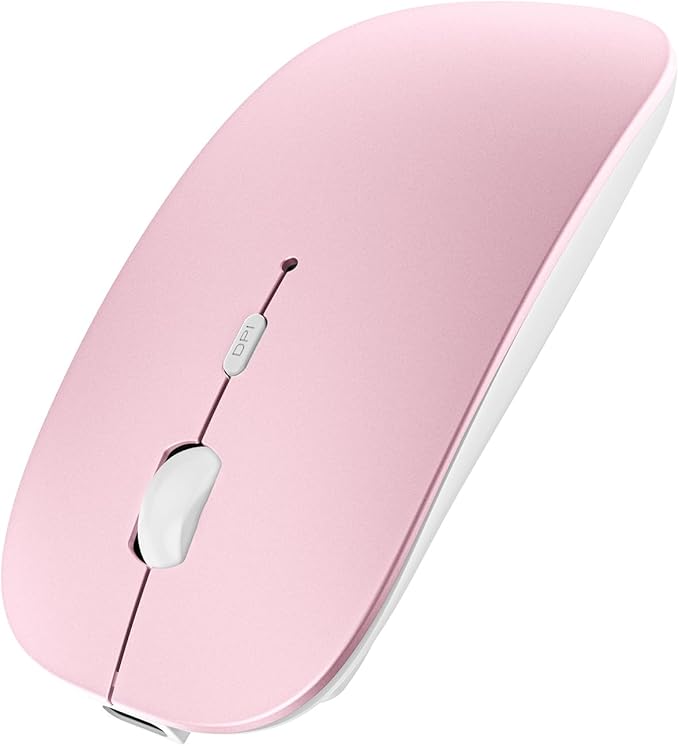 SUNGI Bluetooth Mouse,Slim noiseless Click Rechargeable Wireless Mice for MacBook pro MacBook Air/iPhone/ipad/Tablet/Laptop/Notebook,Pink