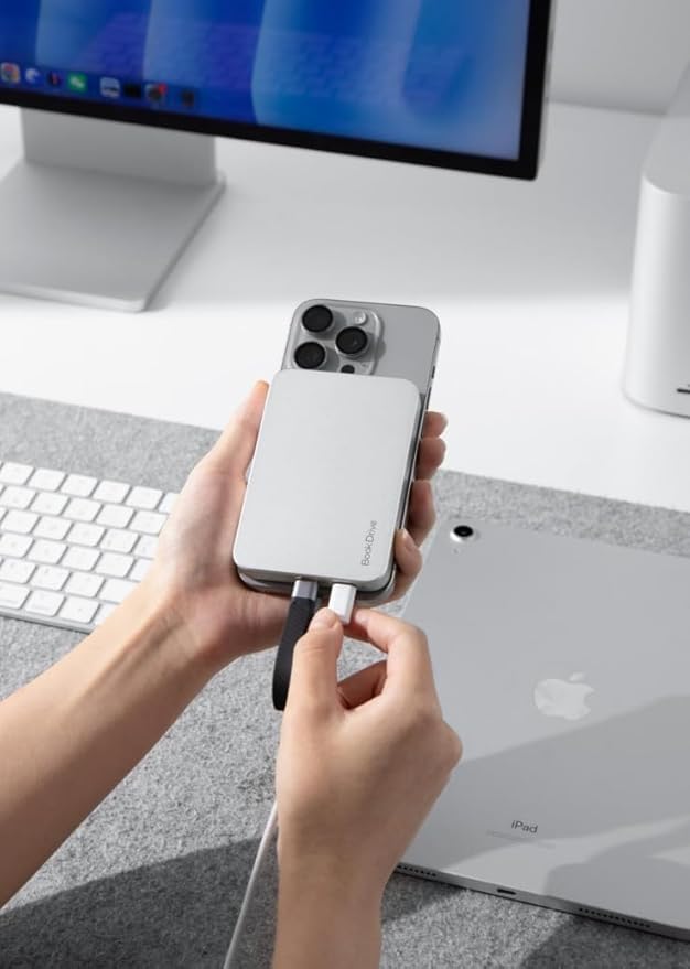 ORICO BookDrive 2TB Magnetic External SSD with PD 100W Charging for Labtop & USB-C Smartphone - Magsafe Portable Solid State Drive, 1000MB/s for USB 3.2 Gen2 - P10Plus