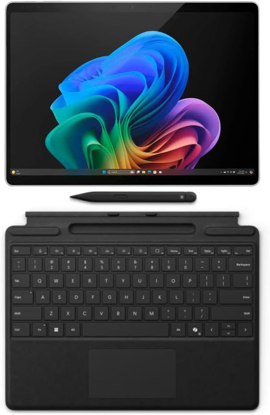 Microsoft Surface Pro 11 Bundle, 2-in-1 Tablet with Pro Keyboard and Slim Pen, Copilot+ PC, 13" Touchscreen OLED Display, Snapdragon X Elite (12 Core), 32GB RAM, 1TB SSD, Windows 11 Pro, Platinum